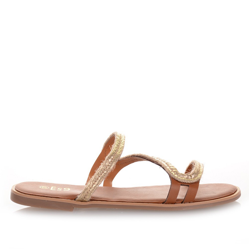 Κάμελ Flat Γυναικεία Σανδάλια Famous