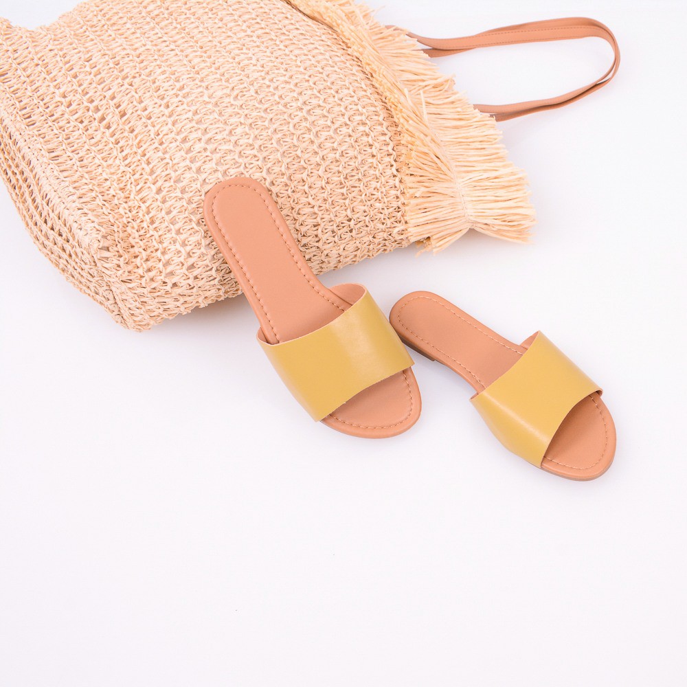 Πράσινα Σανδάλια flat Famous