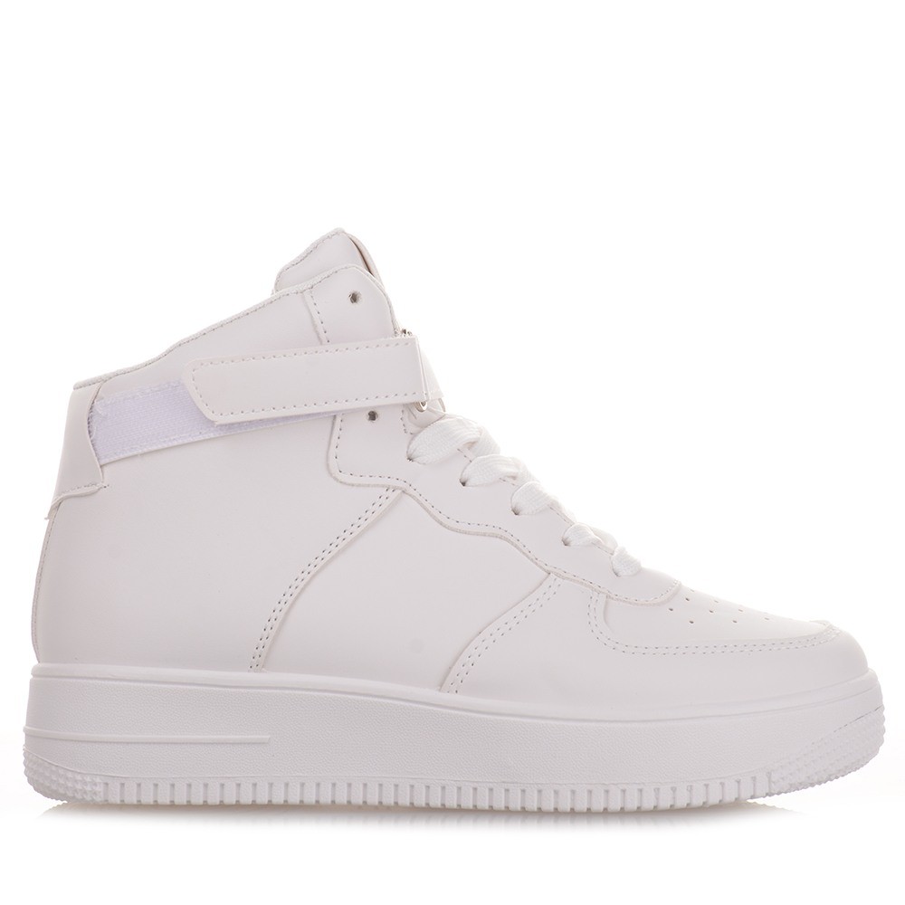 Γυναικεία Άσπρα Sneakers Μποτάκια Famous