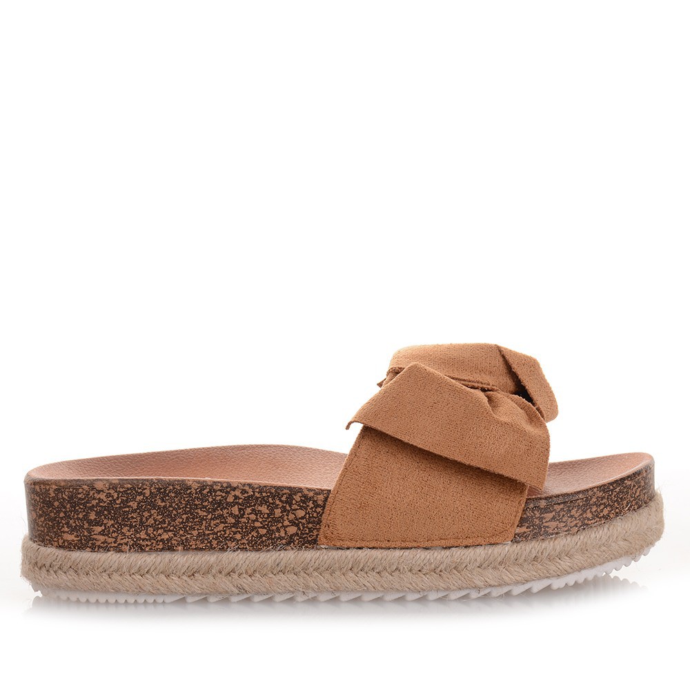 Καφέ Flatforms με Φιόγκο Famous