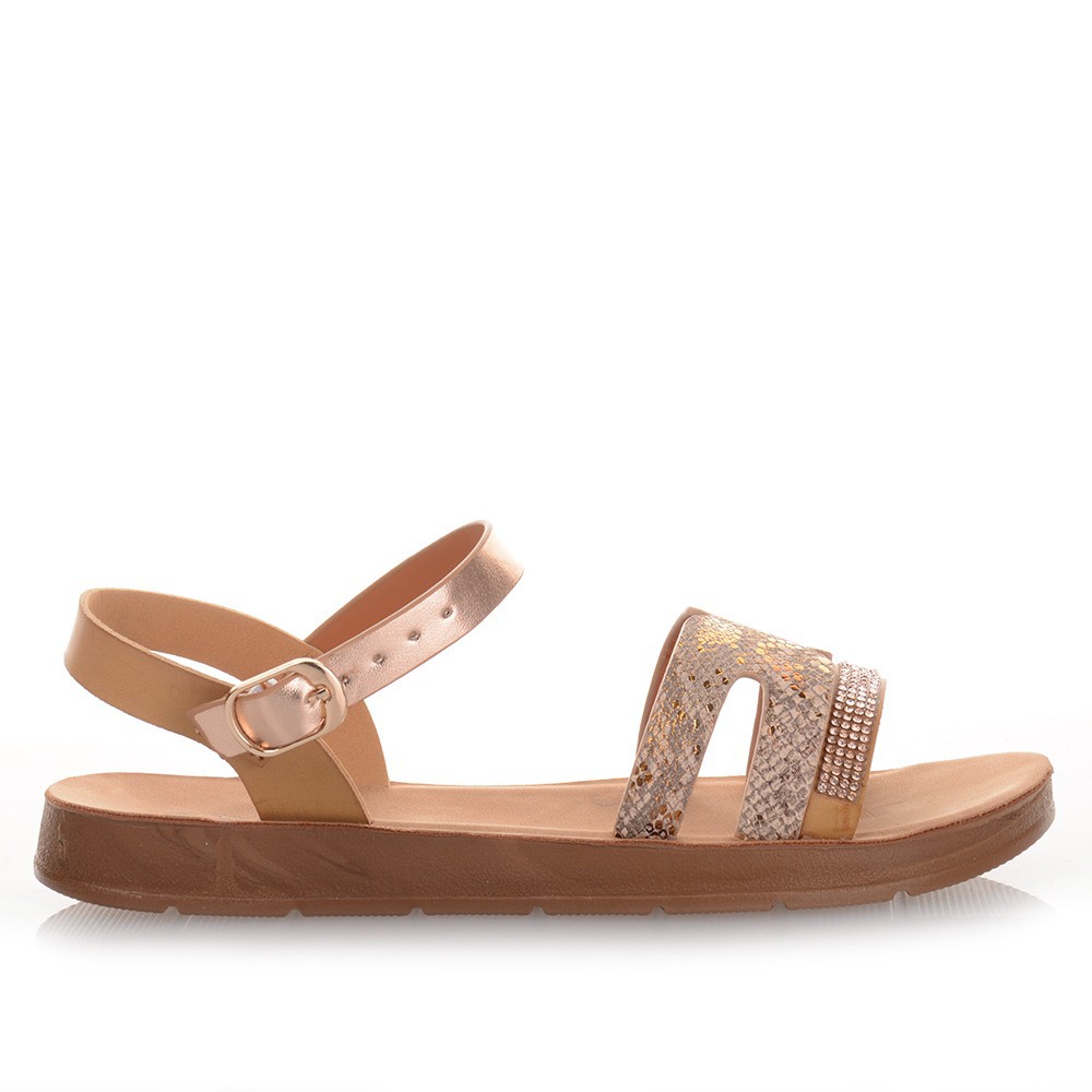 Σαμπανί Σανδάλια με άνοιγμα στη Φάσα  Famous