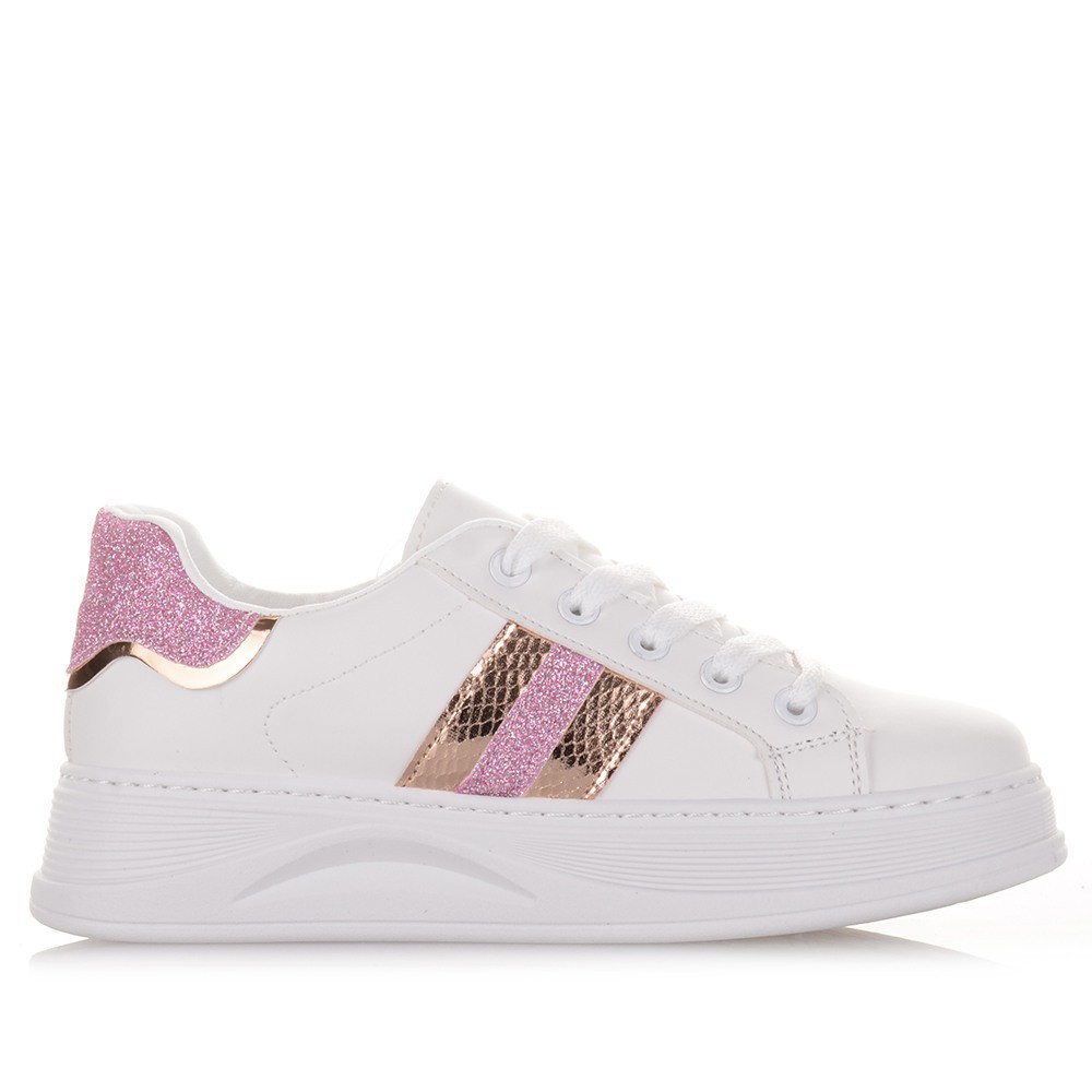 Γυναικεία sneakers σε λευκό χρώμα Famous