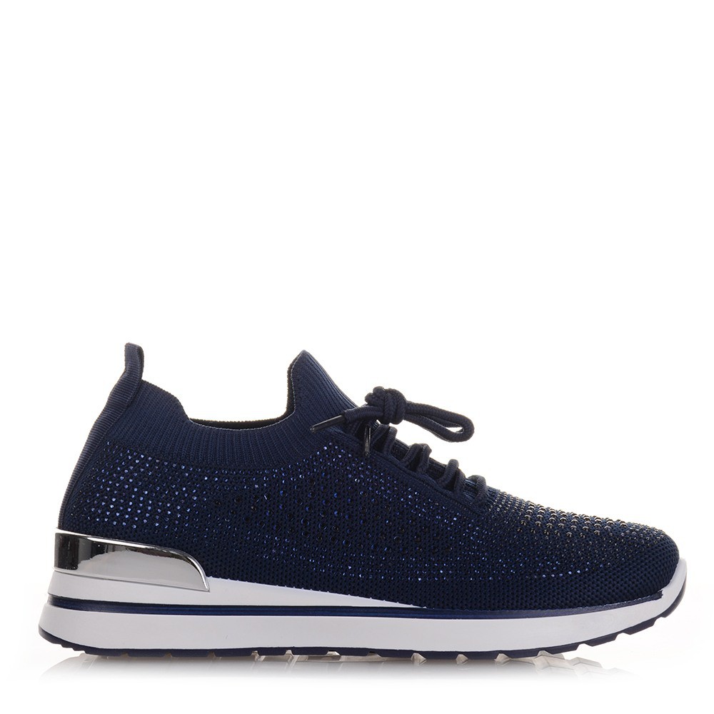 Γυναικεία sneakers κάλτσα σε μπλε χρώμα Famous