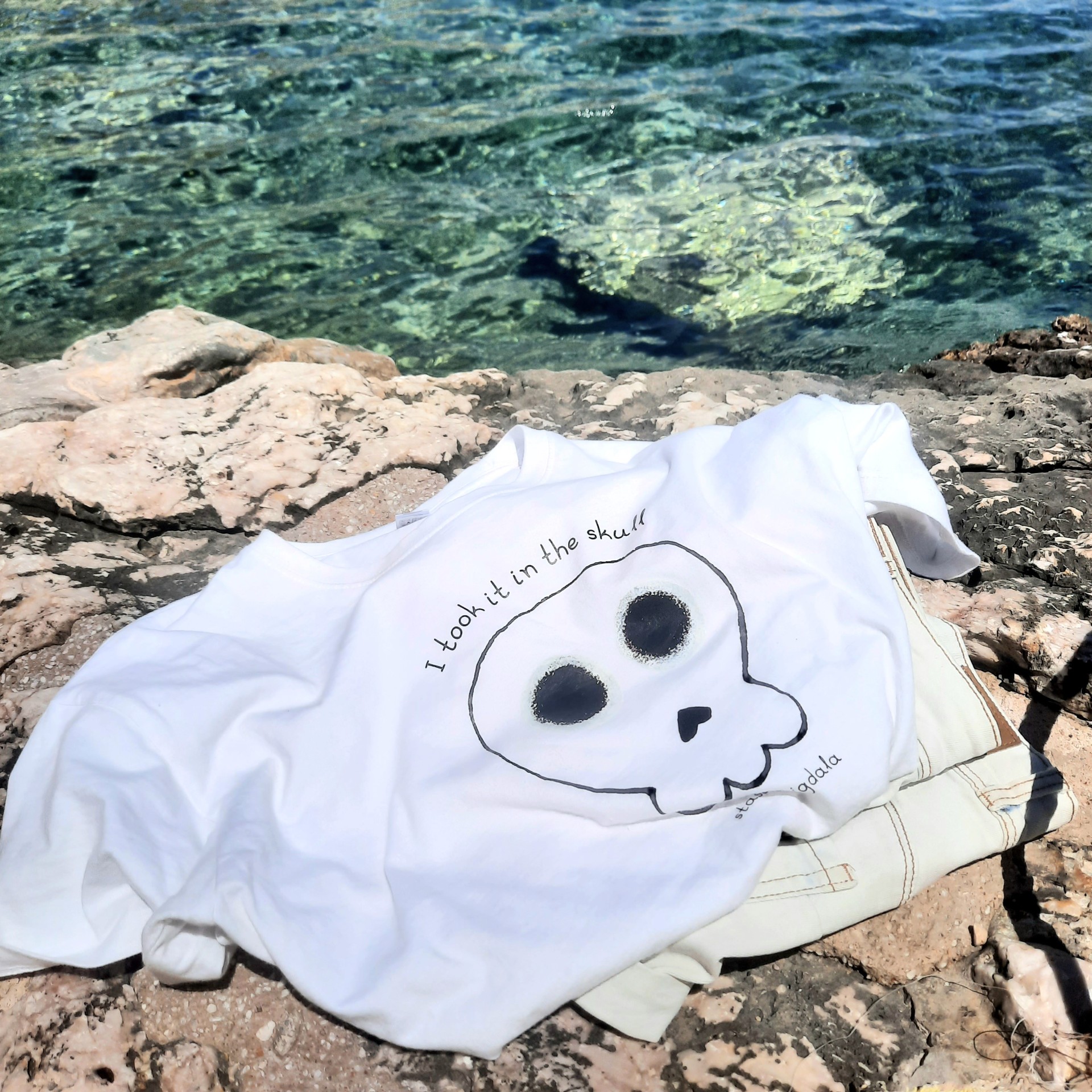 T-shirt I took it in the skull