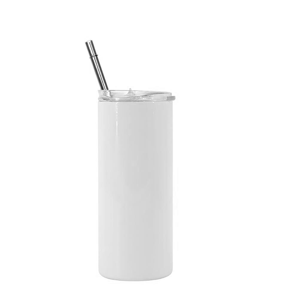 Μπουκάλι skinny με ανοξείδωτο καλαμάκι 16oz