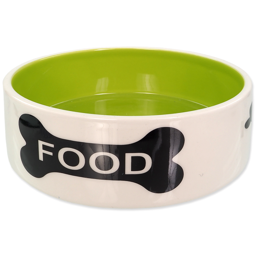 BOWL DF CERAMIC PRINT BONE 16X16CM 0.77I APPLE GREEN