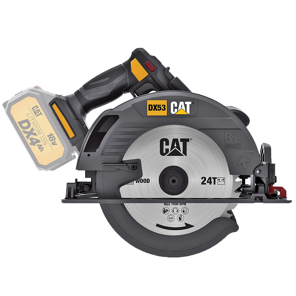 Δισκοπρίονο Ξύλου Solo Brushless (18V / 185mm) CAT (DX53B).