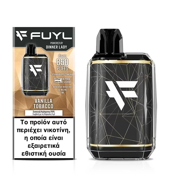 Fuyl Pod System 500mAh Starting Kit Vanilla Tobacco 20mg 850 Puffs – Dinner Lady-c84986
