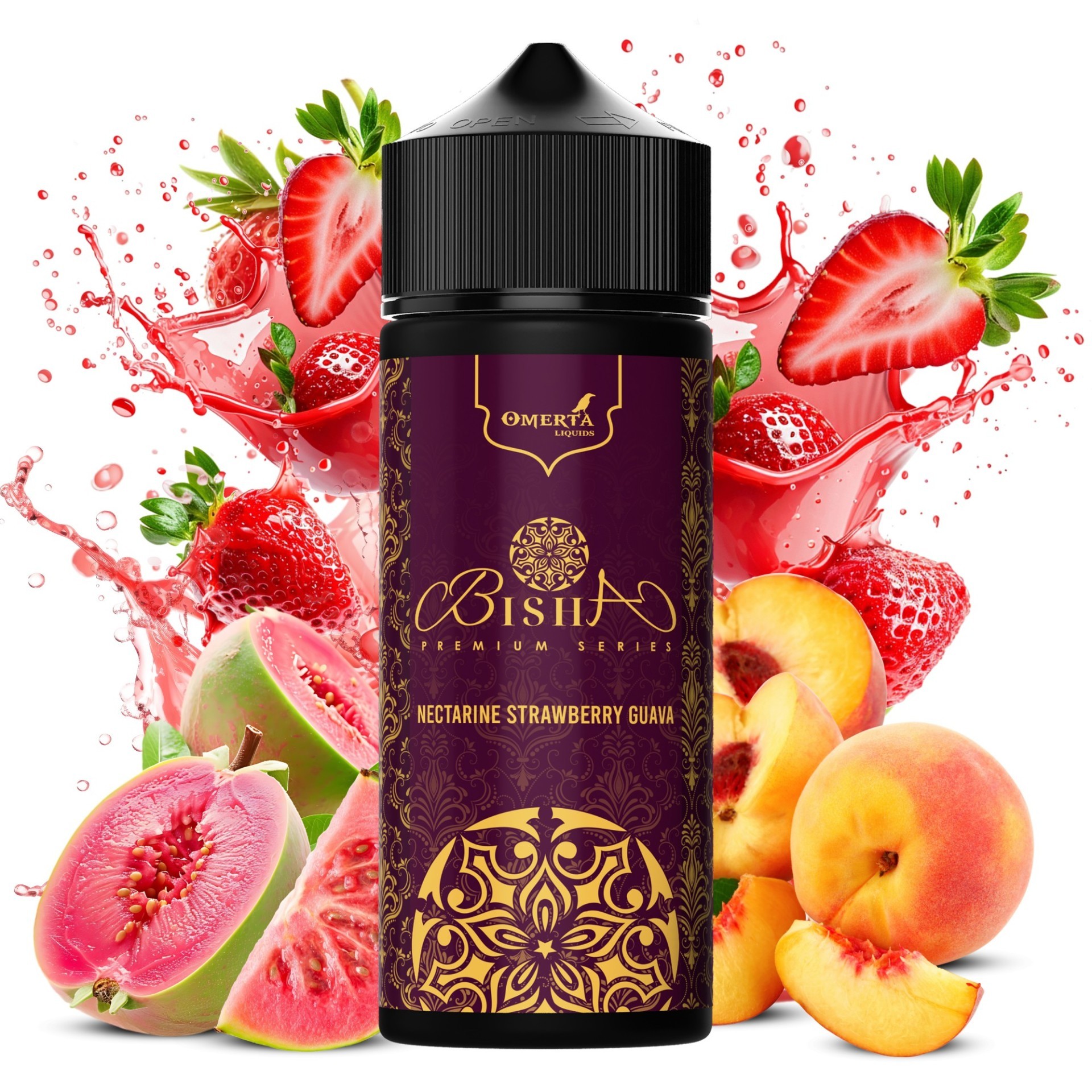 Bisha Nectarine Strawberry Guava 120ml-cf4ca0