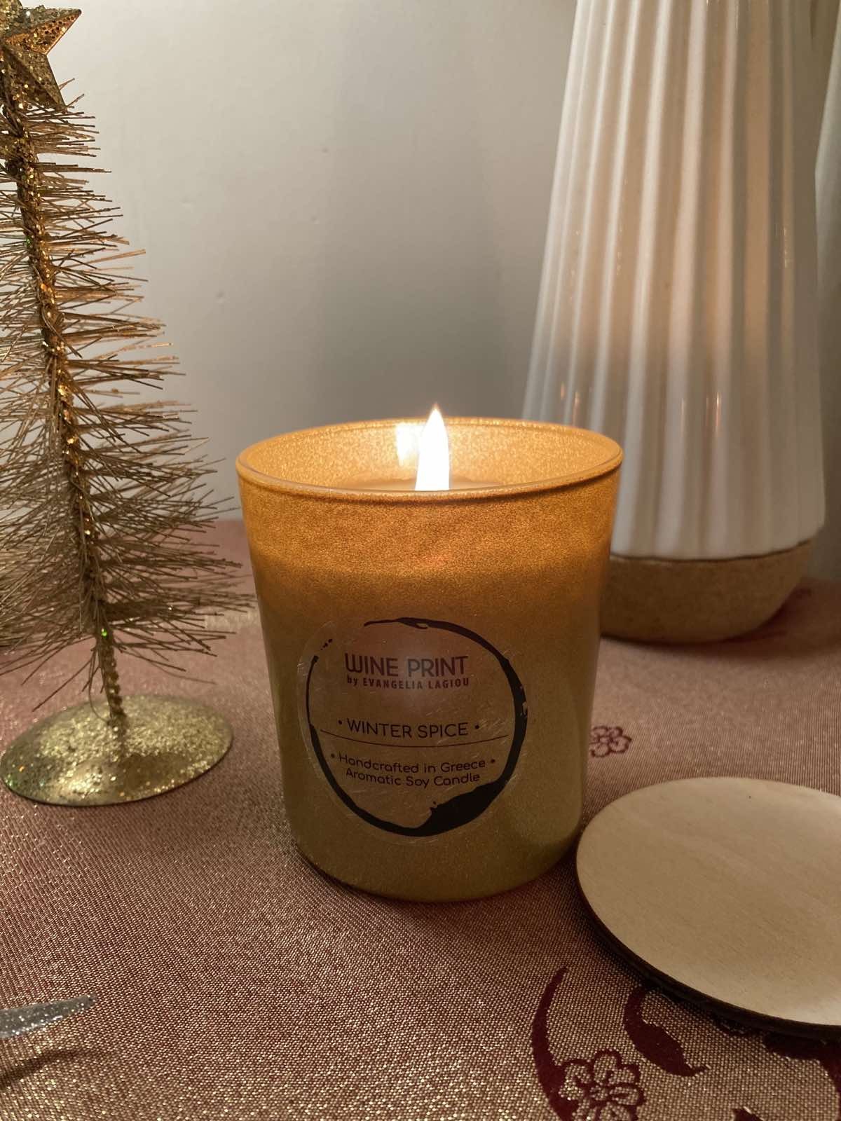 Winter spice gold ceramic cup