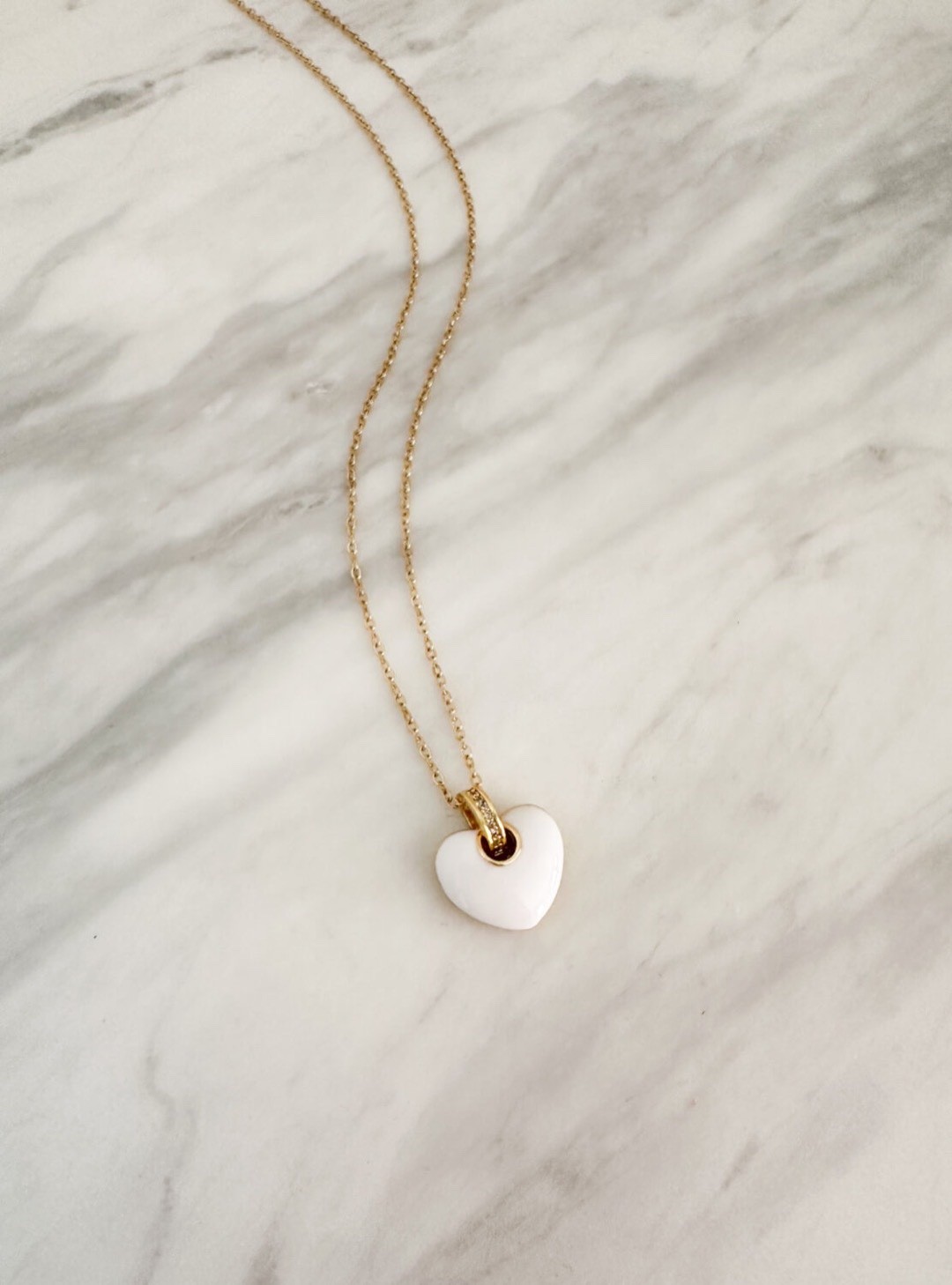 white heart necklace