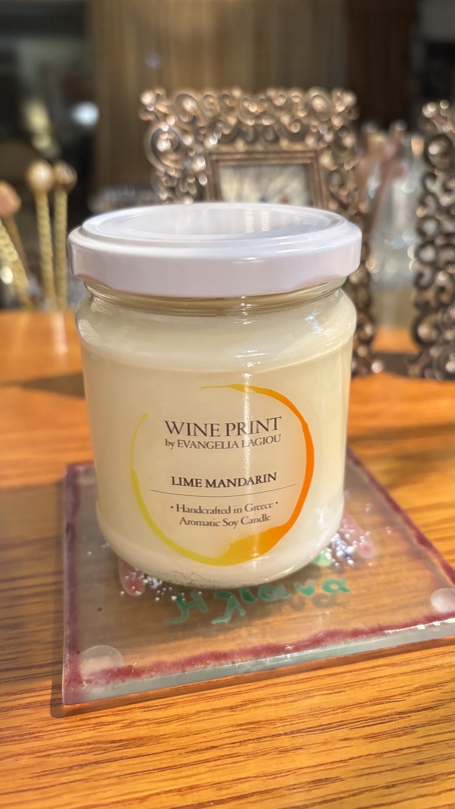 Lime mandarin glass jar