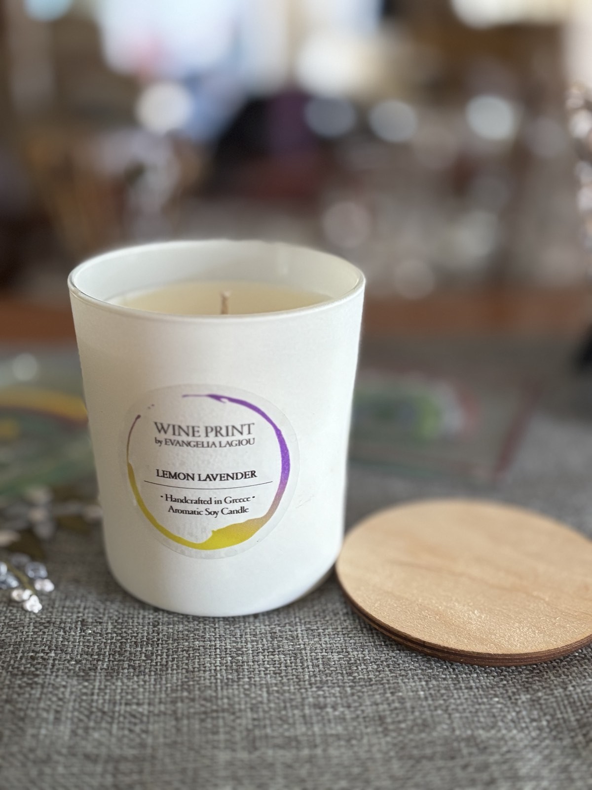 Lemon Lavender White ceramic cup