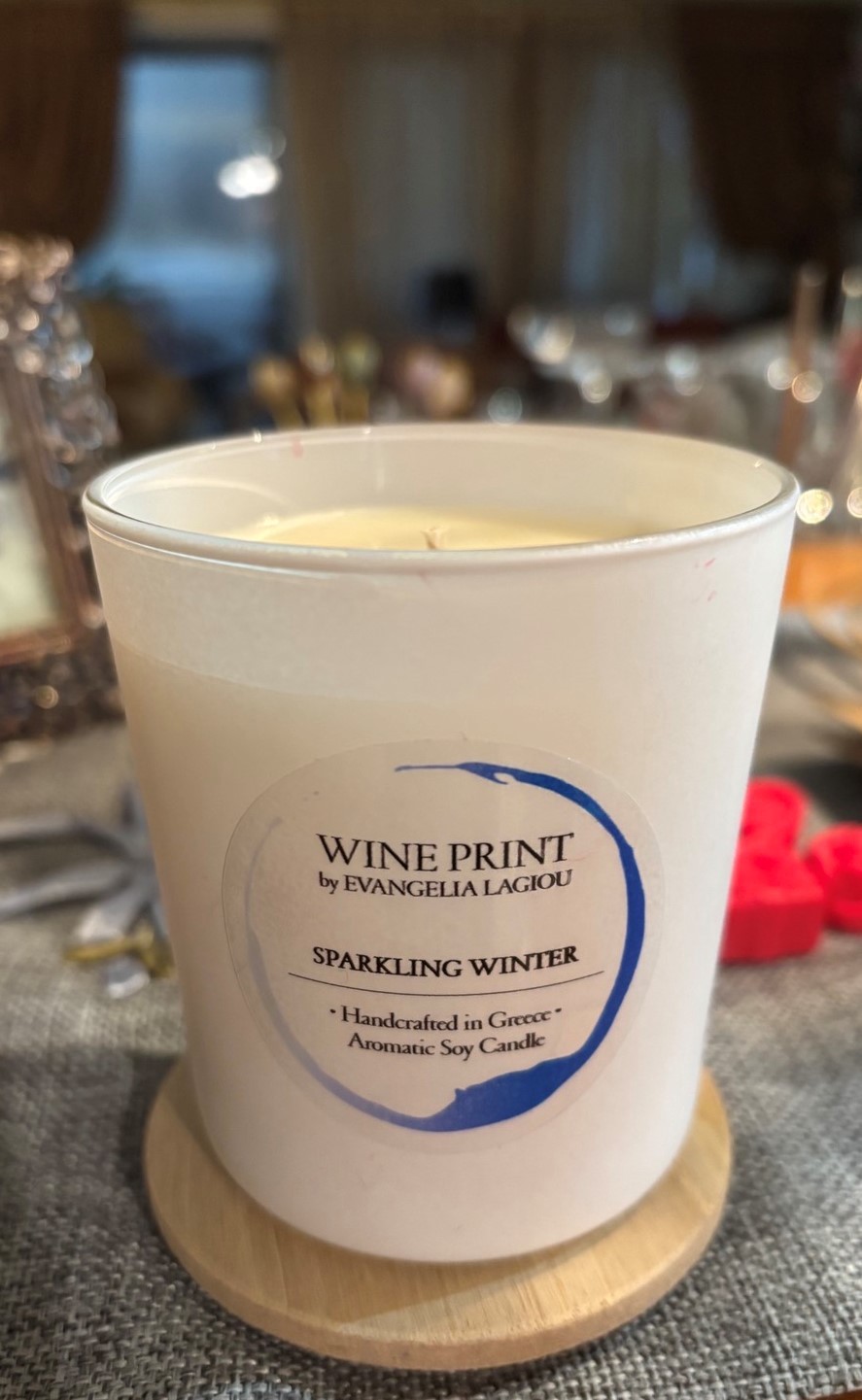 Sparkling winter white ceramic cup