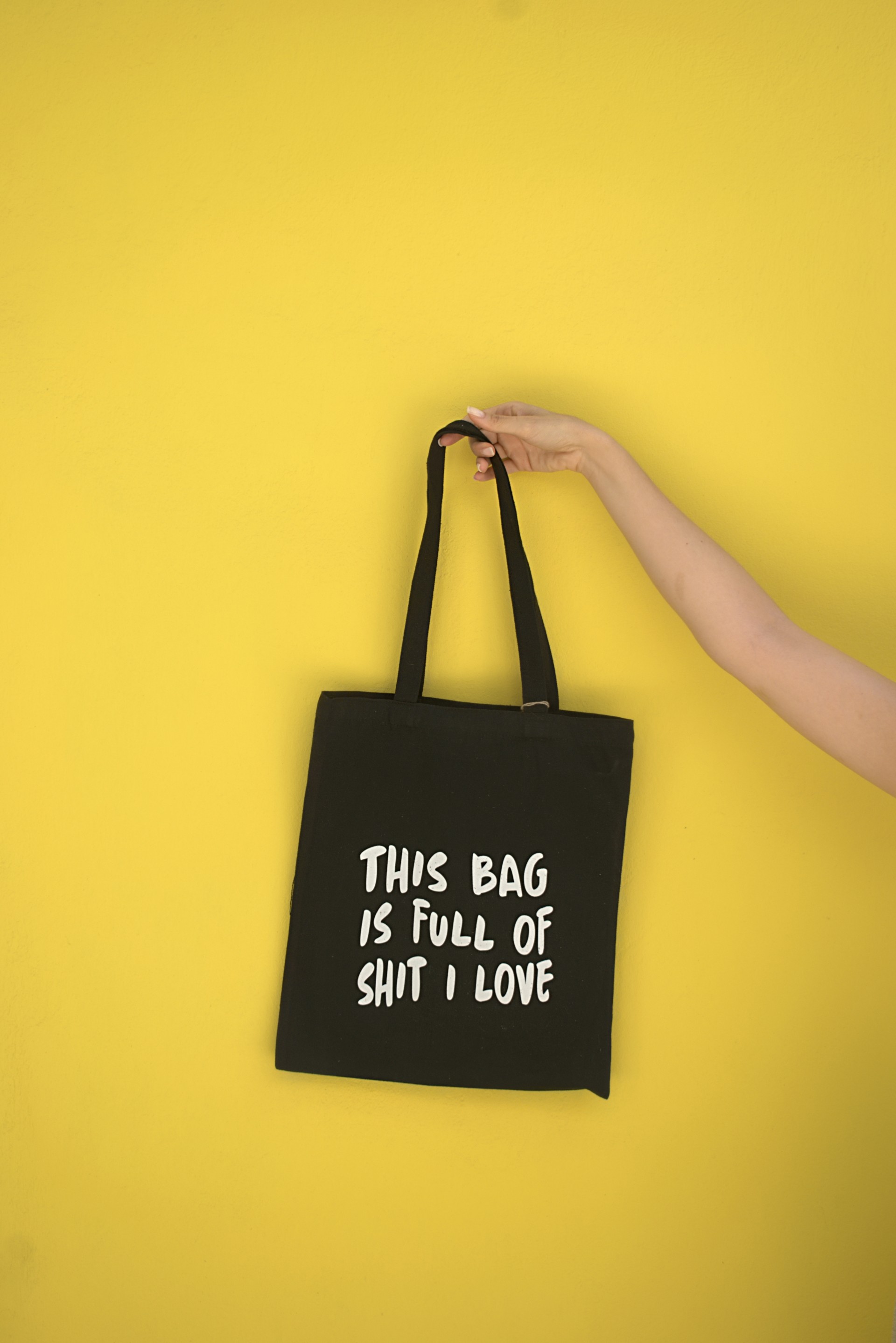 Canvas Shopping Tote Bag Emotional-Τσάντα υφασμάτινη με εκτύπωση "full of shit in love"