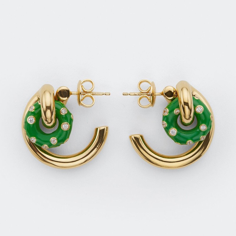 "Leda" Golden Spiral Statement Earrings