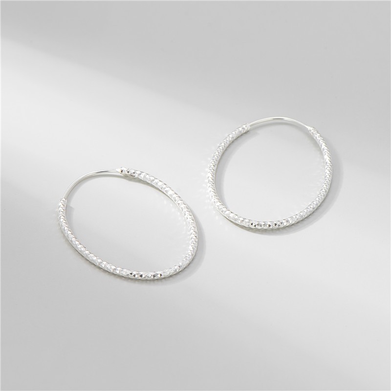 "Isidor" Silver 925 Sparkle Oval Hoops