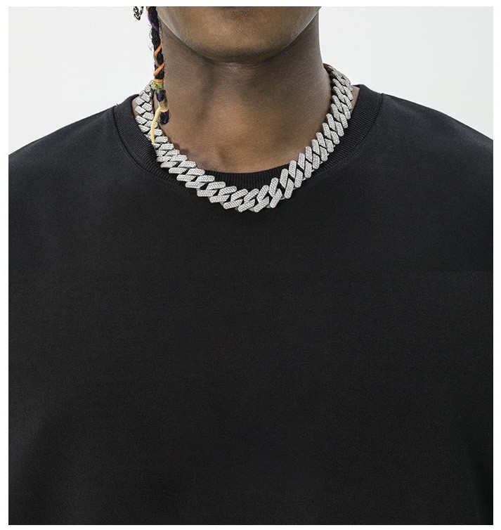 "Zeus" Rhinestone Silver Unisex Chain