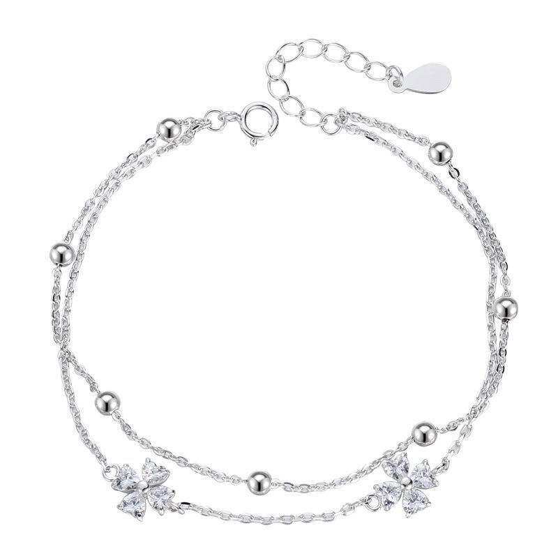 "Eutichia" Lucky Clover Silver 925 Bracelet