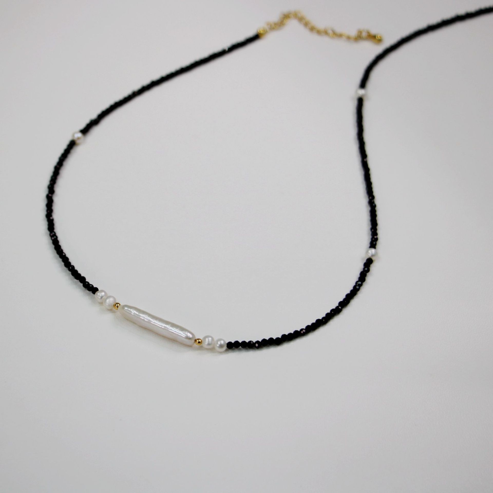 "Allie" Black Agate Silver925 Necklace