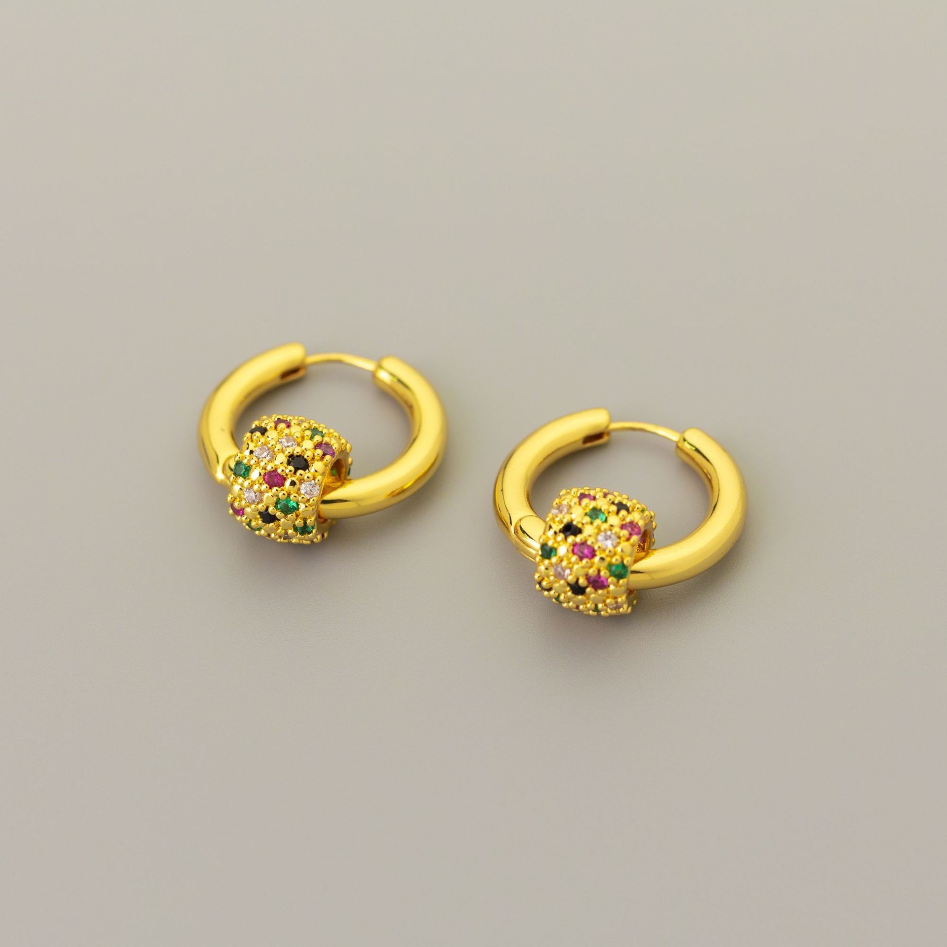 "Marjorie" Cultured Diamond 18K Golden Hoops