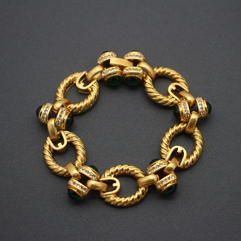 "Melony" Vintage 24K Gold-plated Statement Bracelet