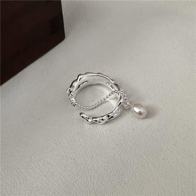 "Paulette" Silver 925 Pearl Drop Ring