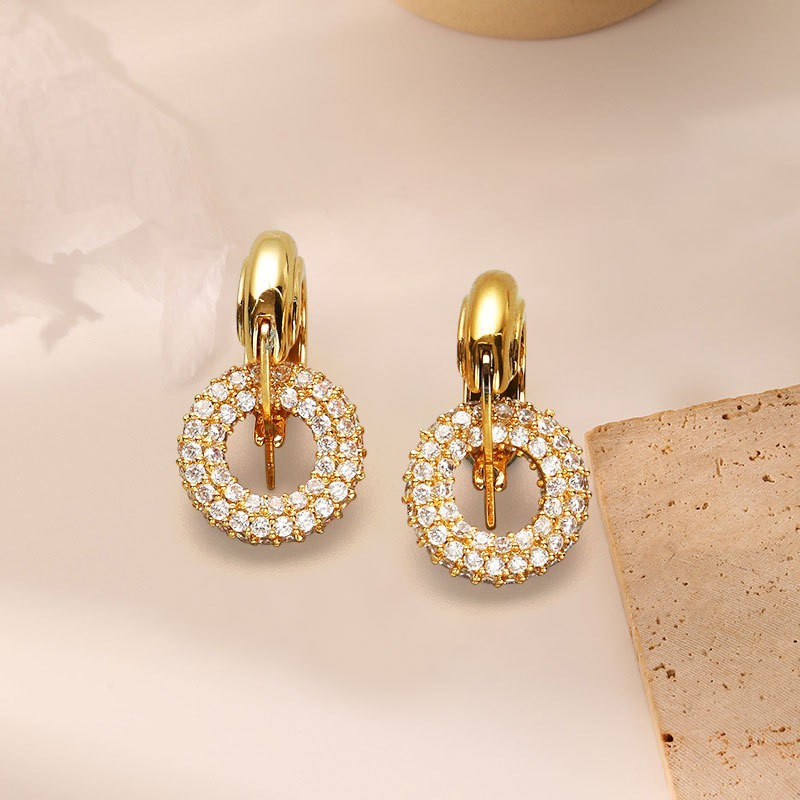 "Ève" 18K Gold-plated Zircon Earrings