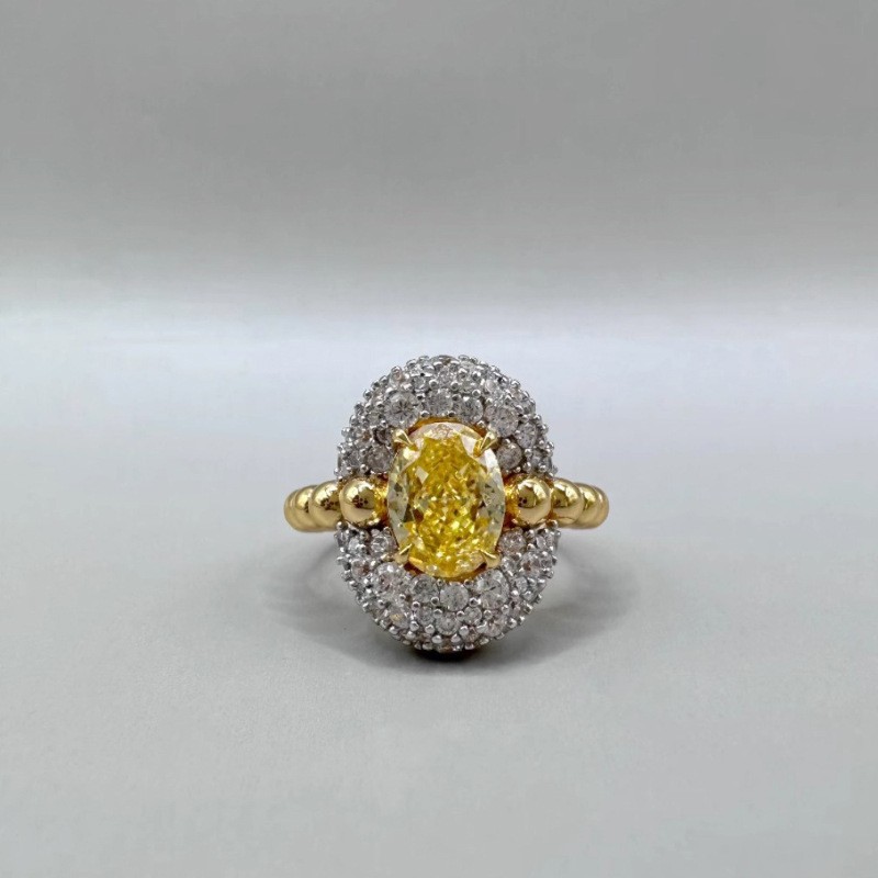 "Laurène" Crystal Diamond 18K Statement Ring