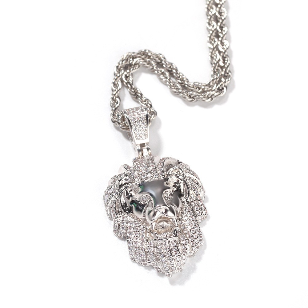 "Leone" Zircon Stainless Steel Silver-plated Unisex Necklace