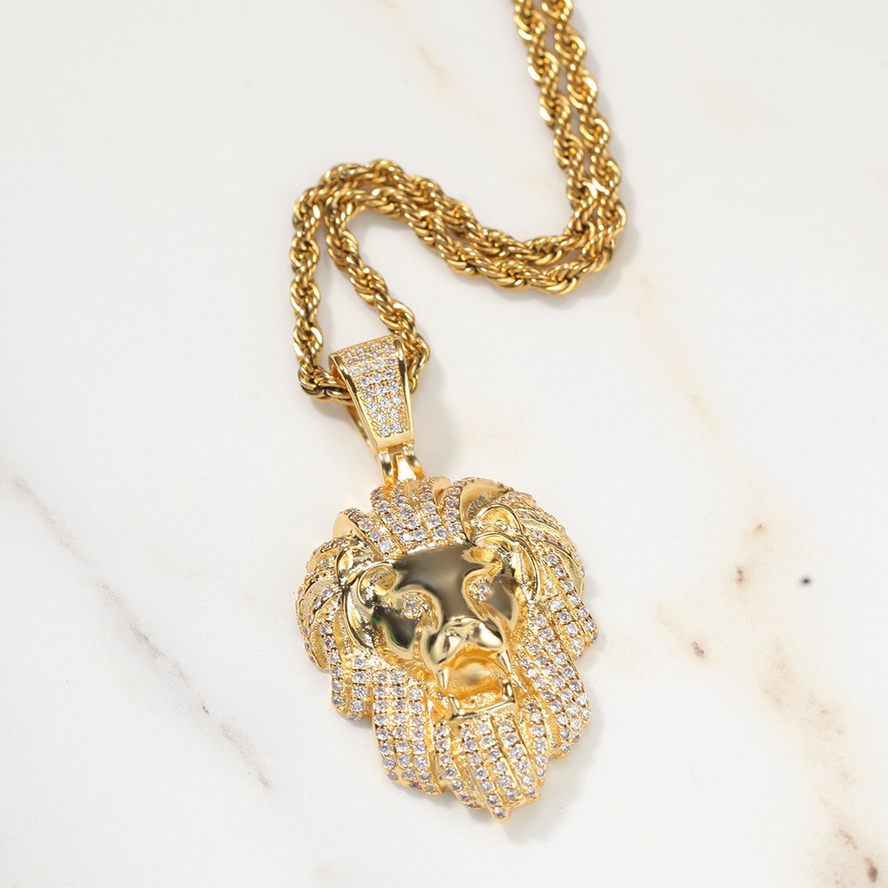 "Leone" 18K Gold-plated Zircon Stainless Steel Unisex Necklace