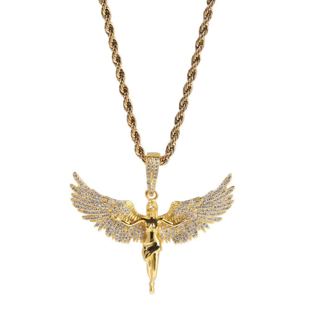 "Angelico" 18K Gold-plated Zircon Stainless Steel Unisex Necklace