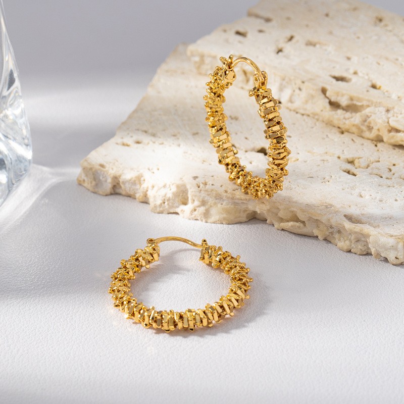 "Aros" 18 Gold-plated Fashionista Hoops