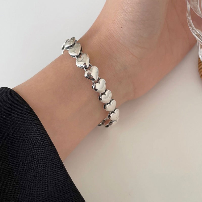 "Solido" Silver 925 Heart Statement Bracelet