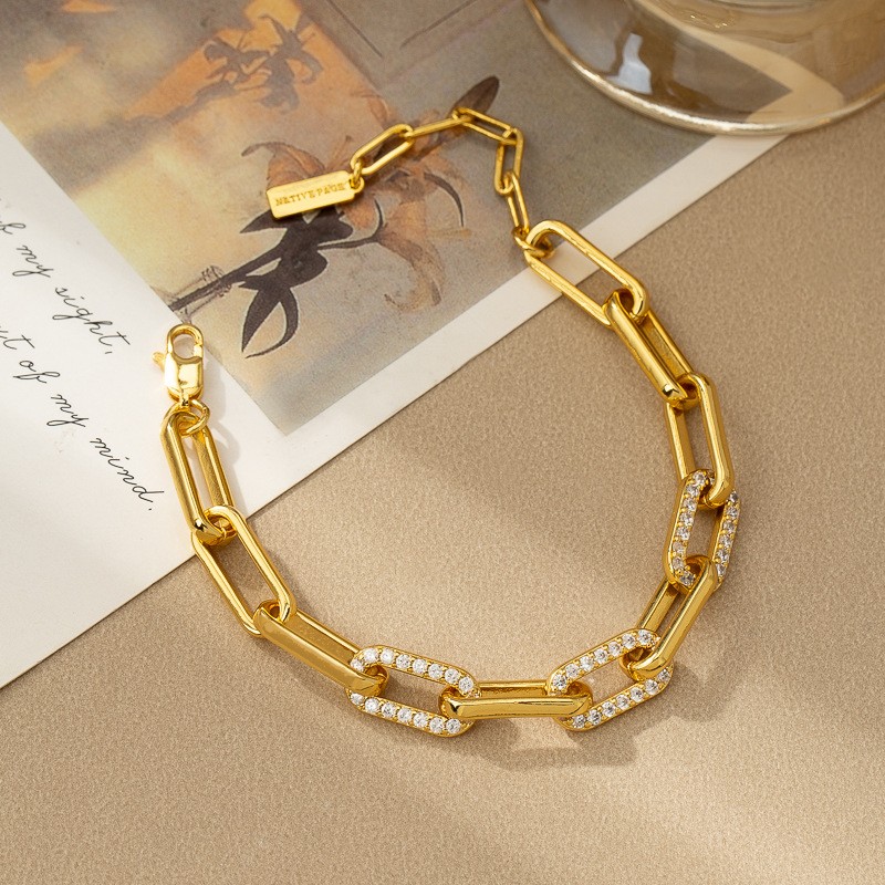 "Kändis" 18K Gold-Plated Zircon Celebrity Bracelet