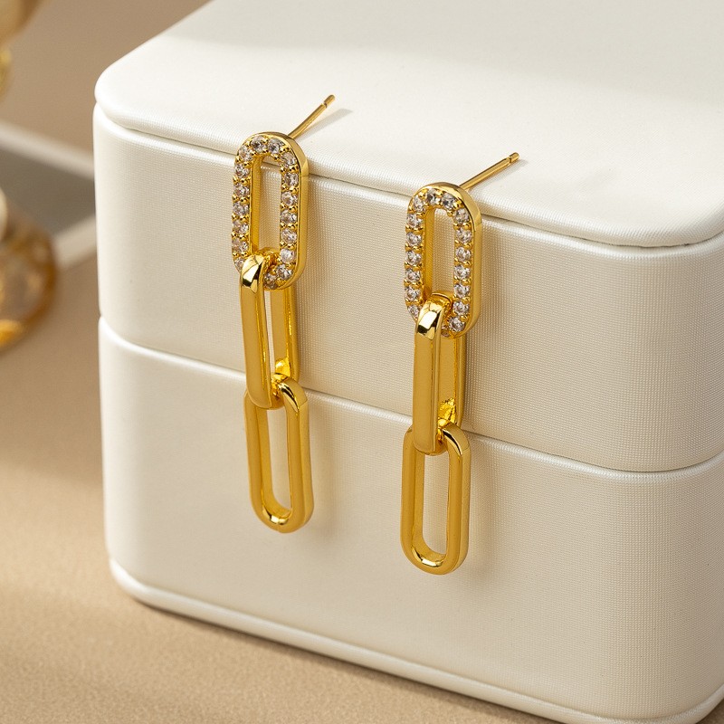 "Kändis" 18K Gold-Plated Zircon Celebrity Earrings