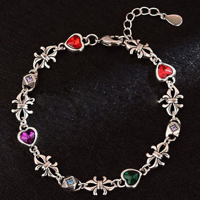 "Arcobaleno" Silver 925 Colorful Zircon Statement Bracelet