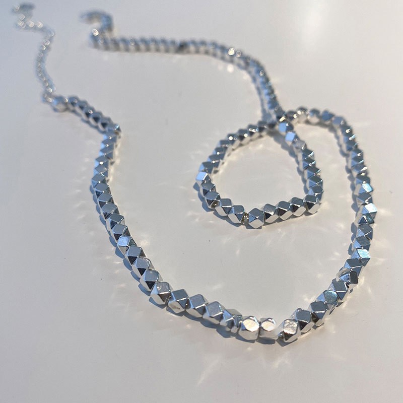 "Cilissa" Silver 925 Cubes Fashionista Necklace