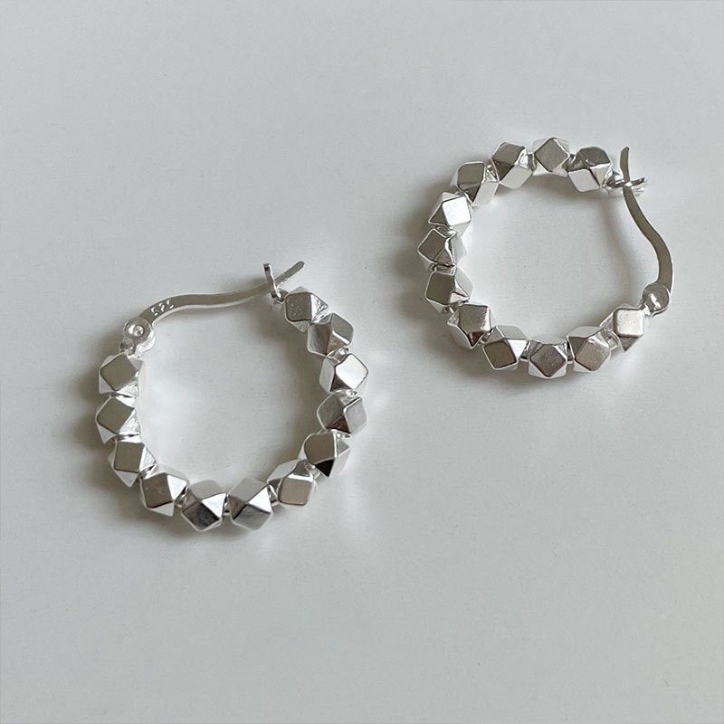 "Cilissa" Silver 925 Cubes Fashionista Hoops