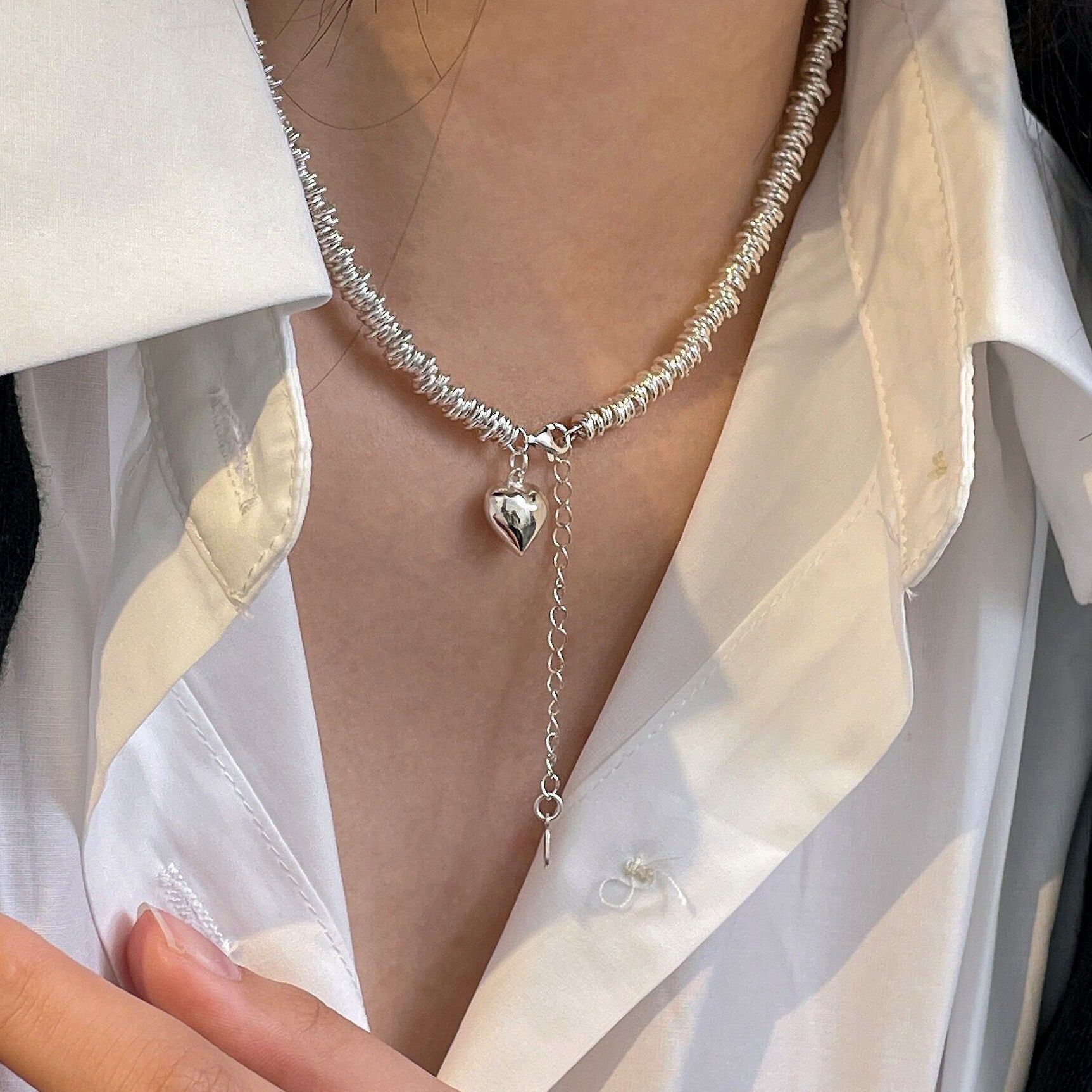 "Tourbillon" Silver 925 Statement Heart Necklace