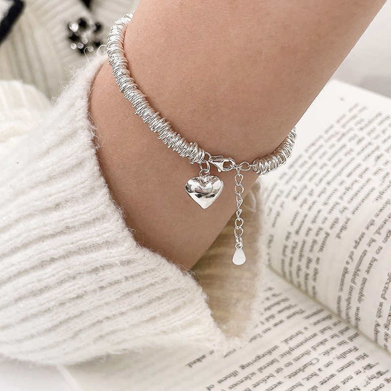 "Tourbillon" Silver 925 Statement Heart Bracelet