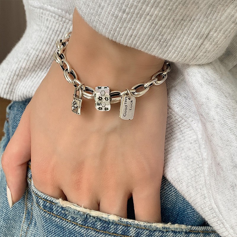 "Trapue" Silver 925 Lucky Statement Bracelet