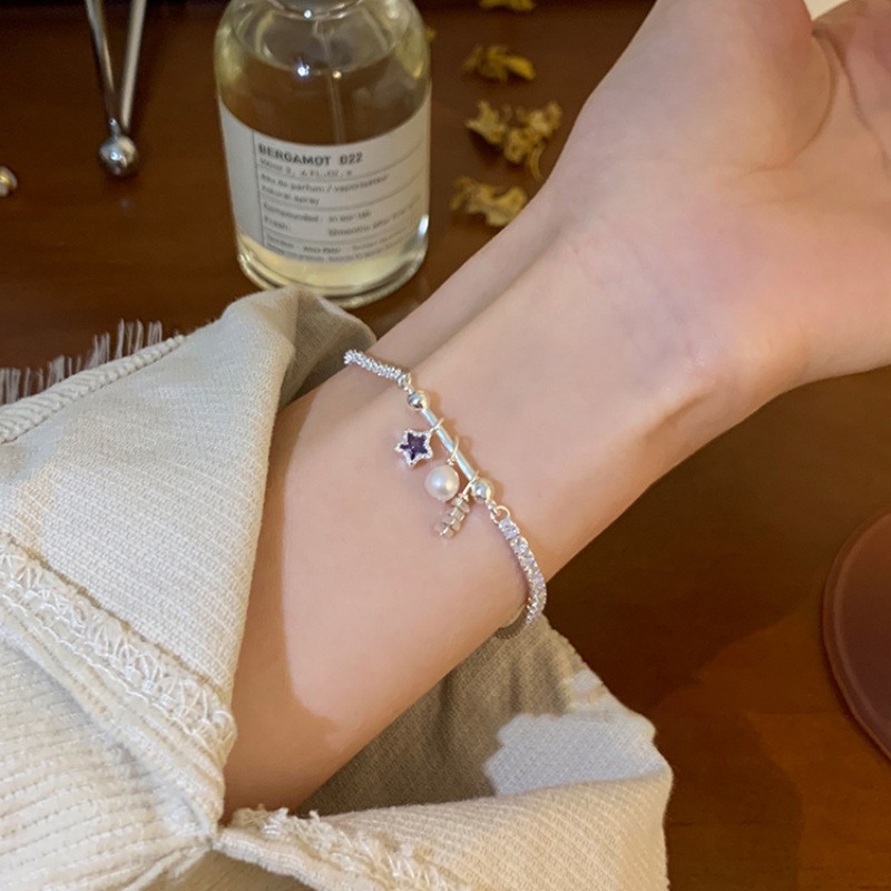 "Astro" S925 Purple Zircon Star Bracelet