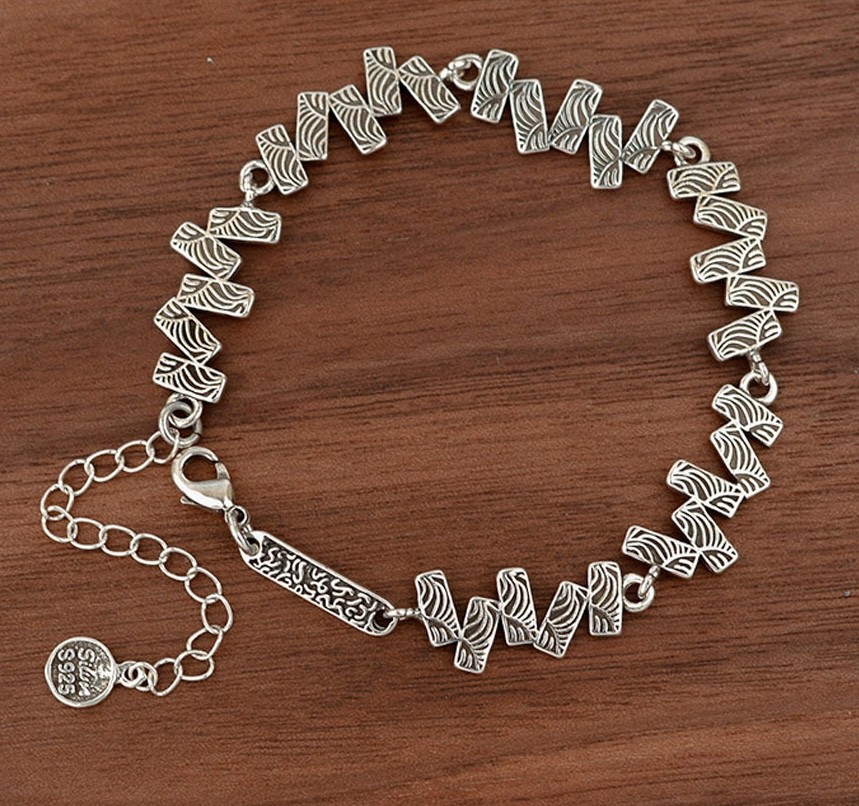 "Carré" Silver 925 Retro Statement Bracelet