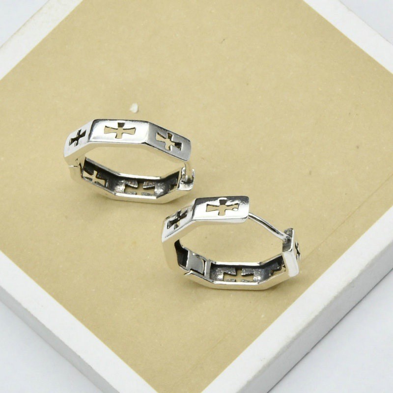 "Croix" Silver 925 Retro Hoops