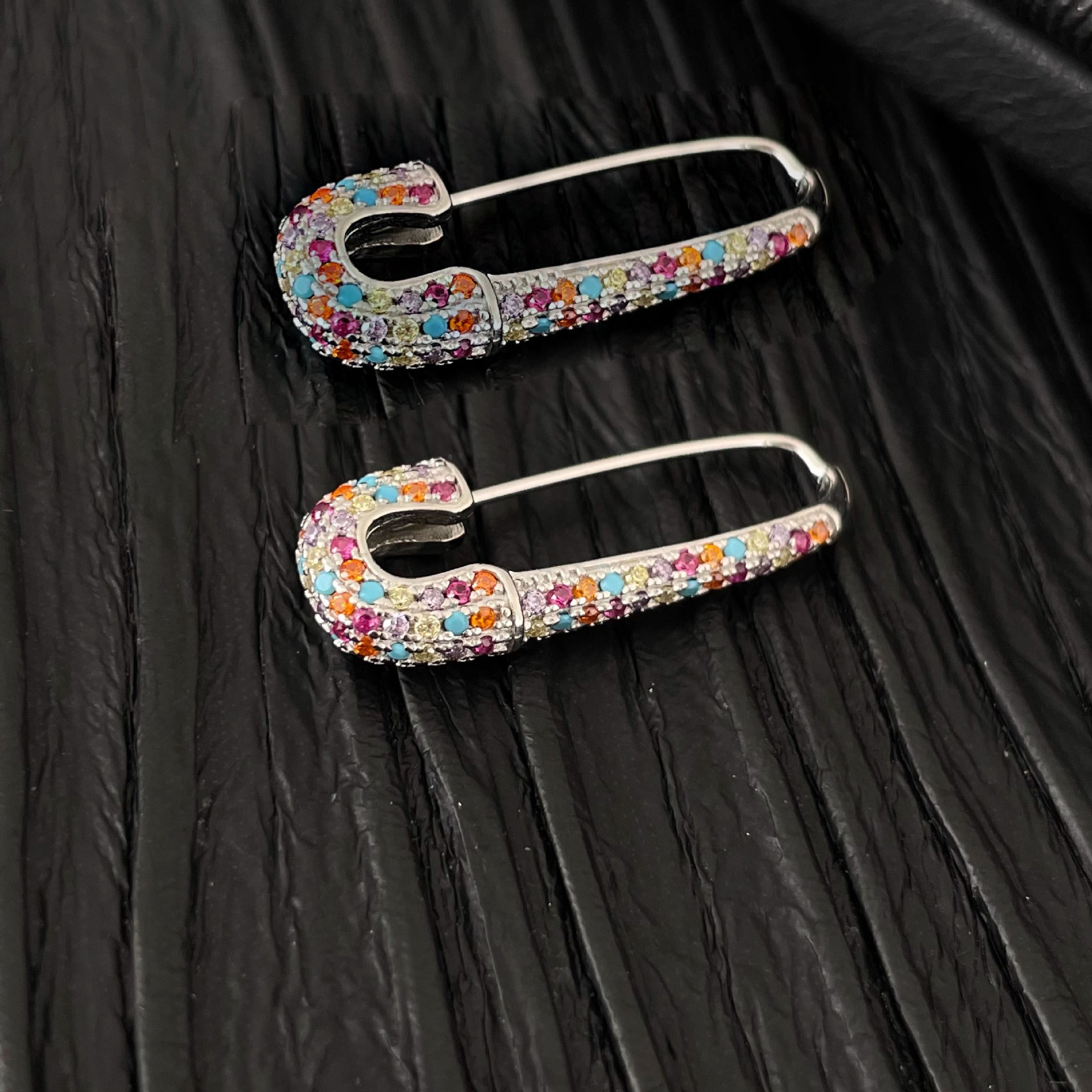 "Arc-en-Ciel" Colorful Zircon S925 Pin Earrings