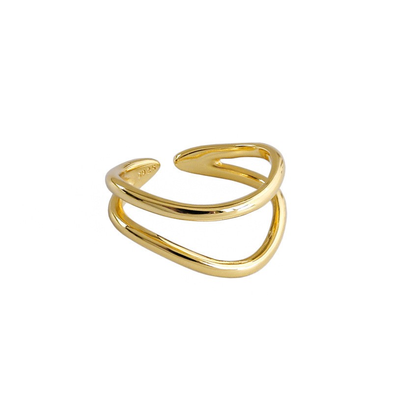 "Arco" 18K Gold-plated S925 Double Layer Ring
