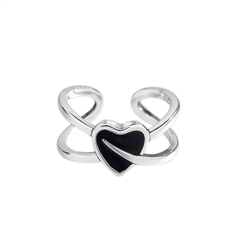 "Oscura" Heart Silver 925 Retro Ring