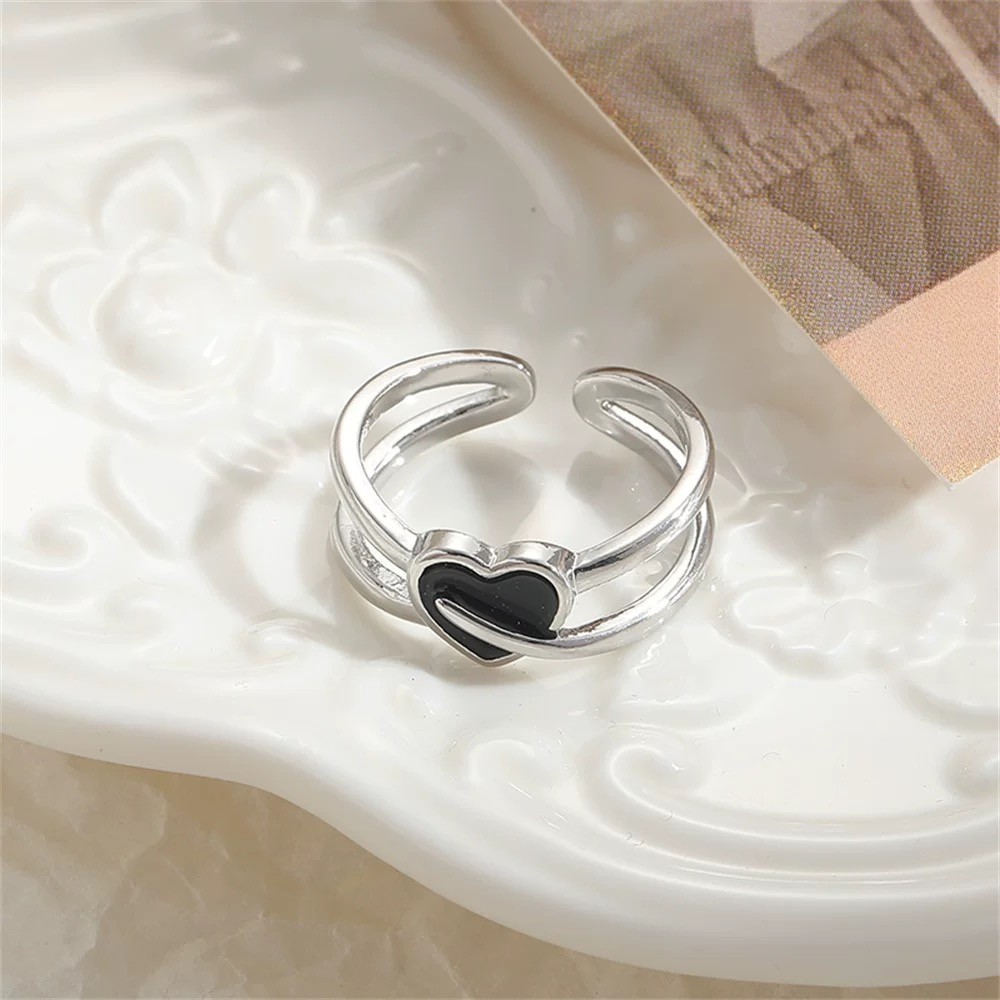 "Oscura" Heart Silver 925 Retro Ring