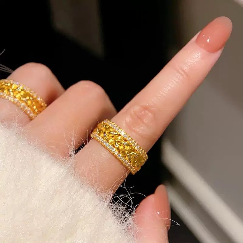 "Grano" Zircon 18K Gold-plated S925 Luxury Ring